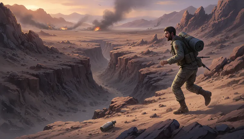 Illustration of deserter: A person who leaves military duty without permission.