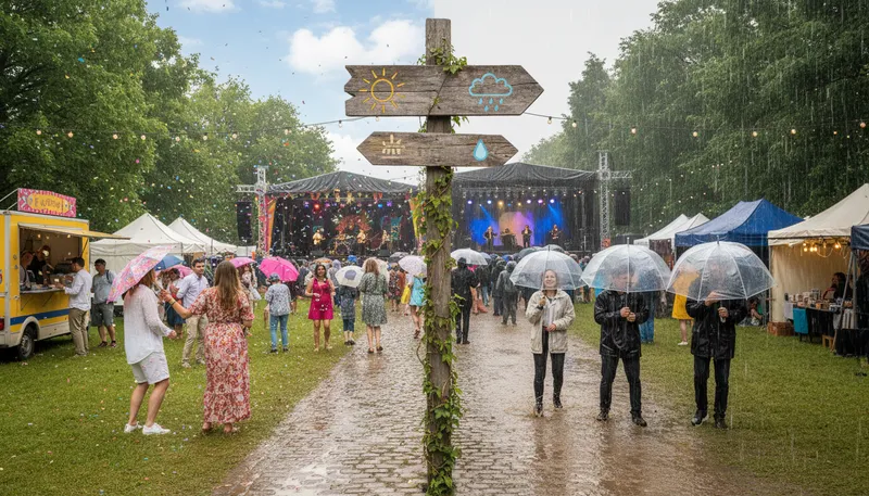 Illustration of rain or shine: regardless of weather conditions