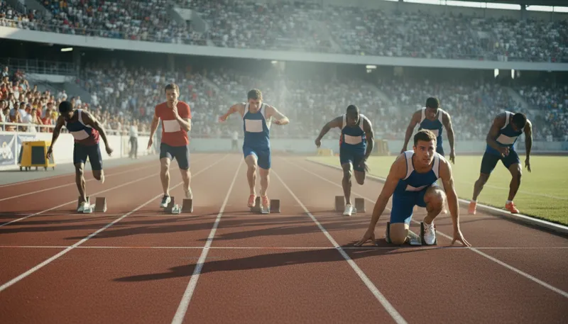 Illustration of slow off the mark: Taking time to start or respond.