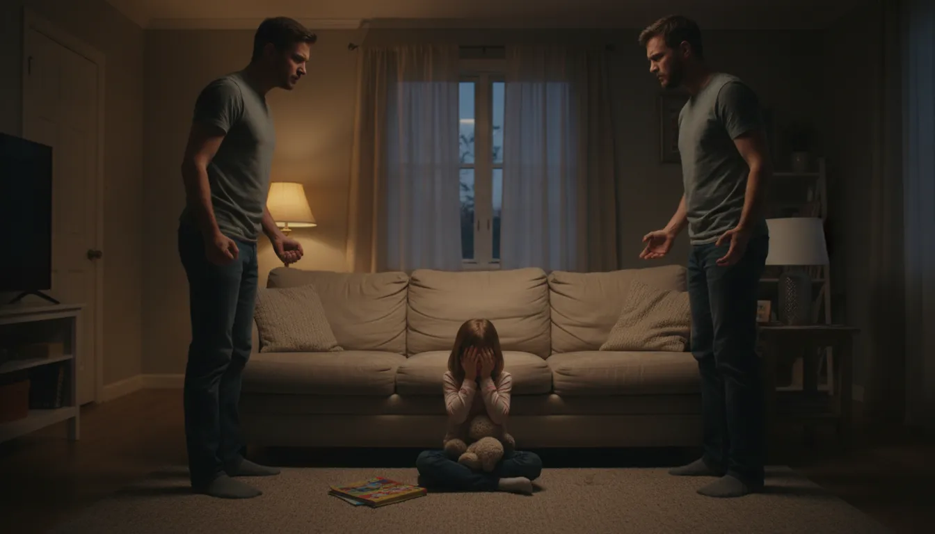 Illustrazione di tears before bedtime: an inevitable argument or upset from bad behavior