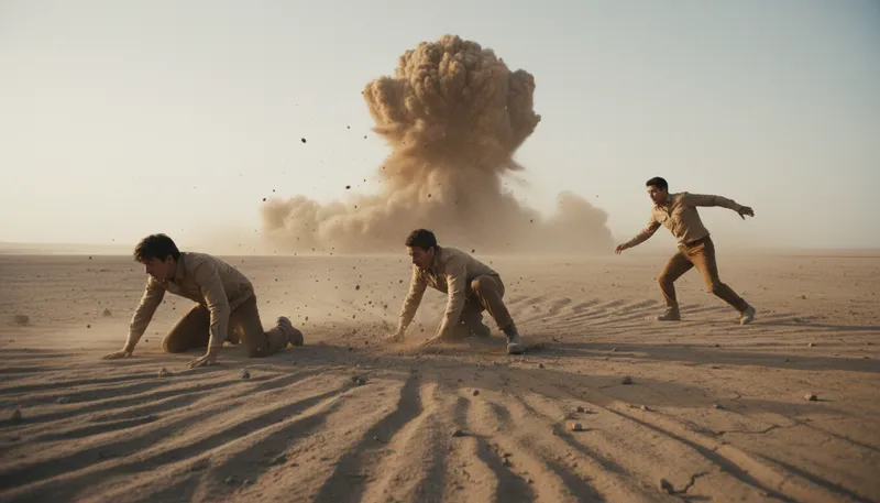 Illustration of detonation: The act of an explosion occurring.