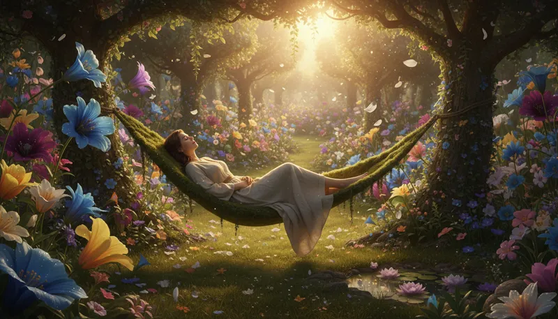 Illustration of paradis: A place of ideal happiness or paradise.
