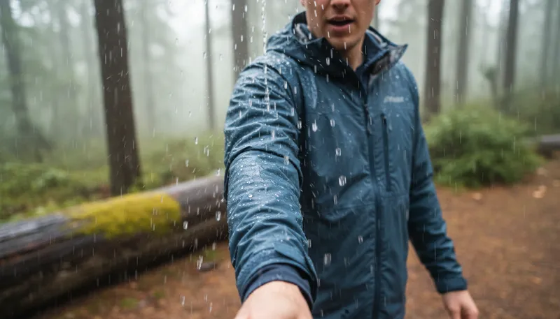 Illustration of hydrophobic: Repellent to water; does not mix with water.