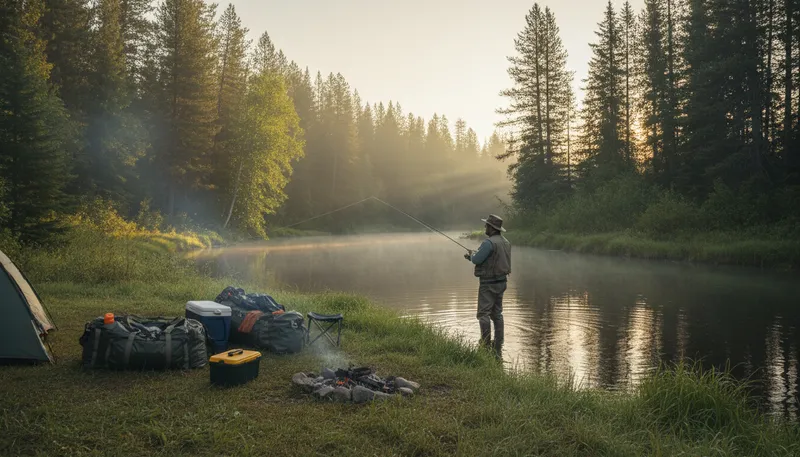Illustration of gone fishing: Taking a break or leaving temporarily.