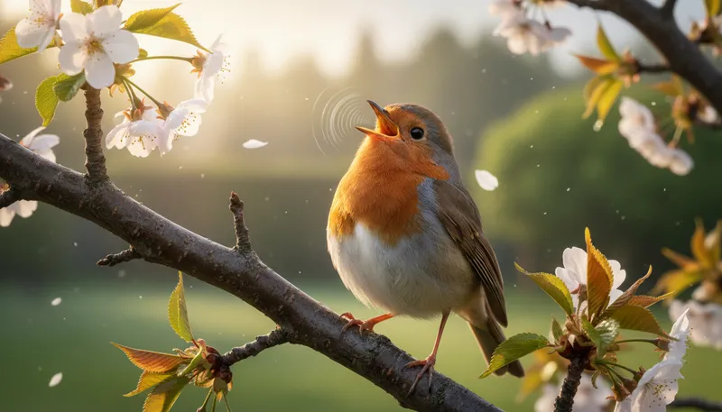 Illustration of tweet: sound made by a small bird