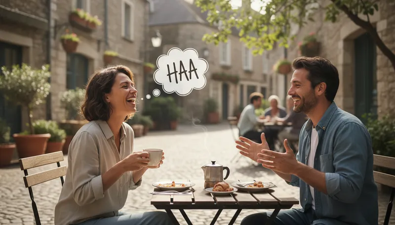 Illustration of haa: A sound expressing laughter or surprise.