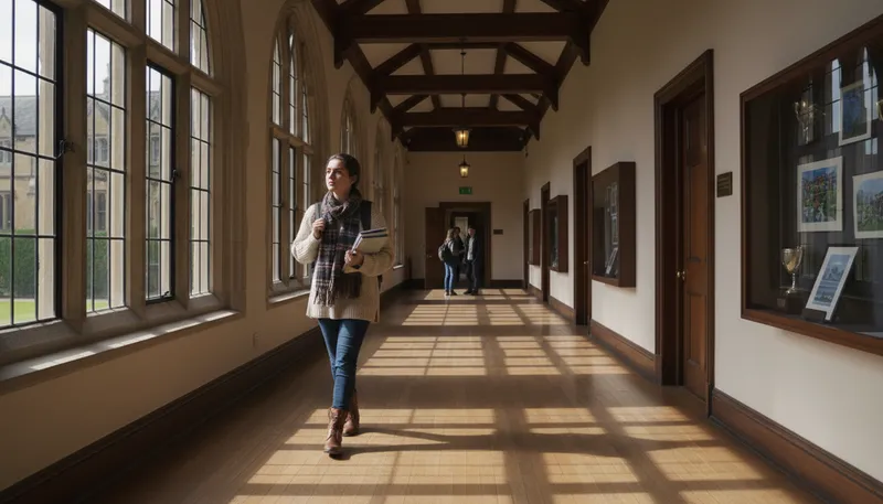 Illustration of hall: corridor in a building