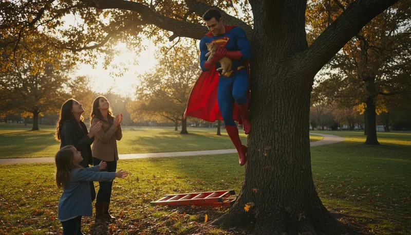Illustration of superhero: a person who performs heroic acts