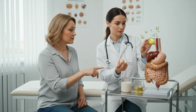 Illustration of bile: Digestive fluid produced by the liver.