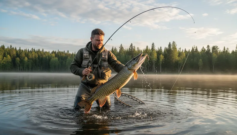 Illustration of pike: A type of fish or a long pointed object.