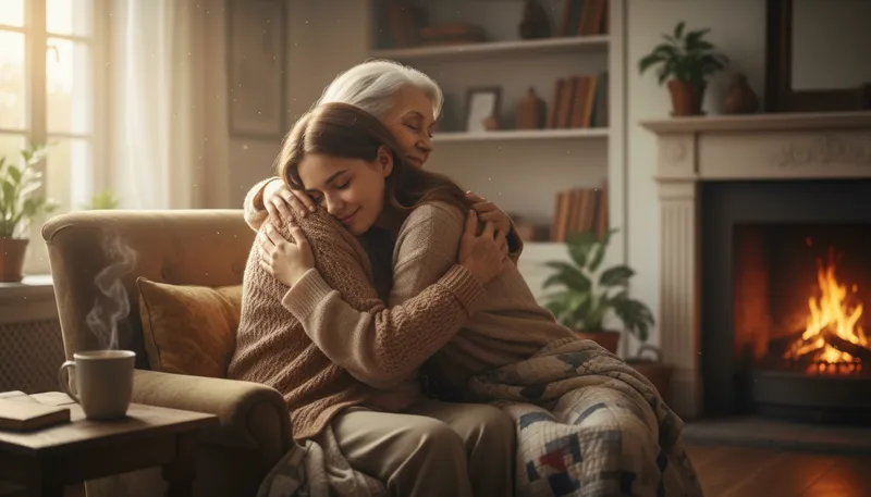 Illustration of solace: comfort in times of sadness or trouble