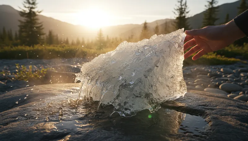 Illustration of melt: To change from solid to liquid by heat.