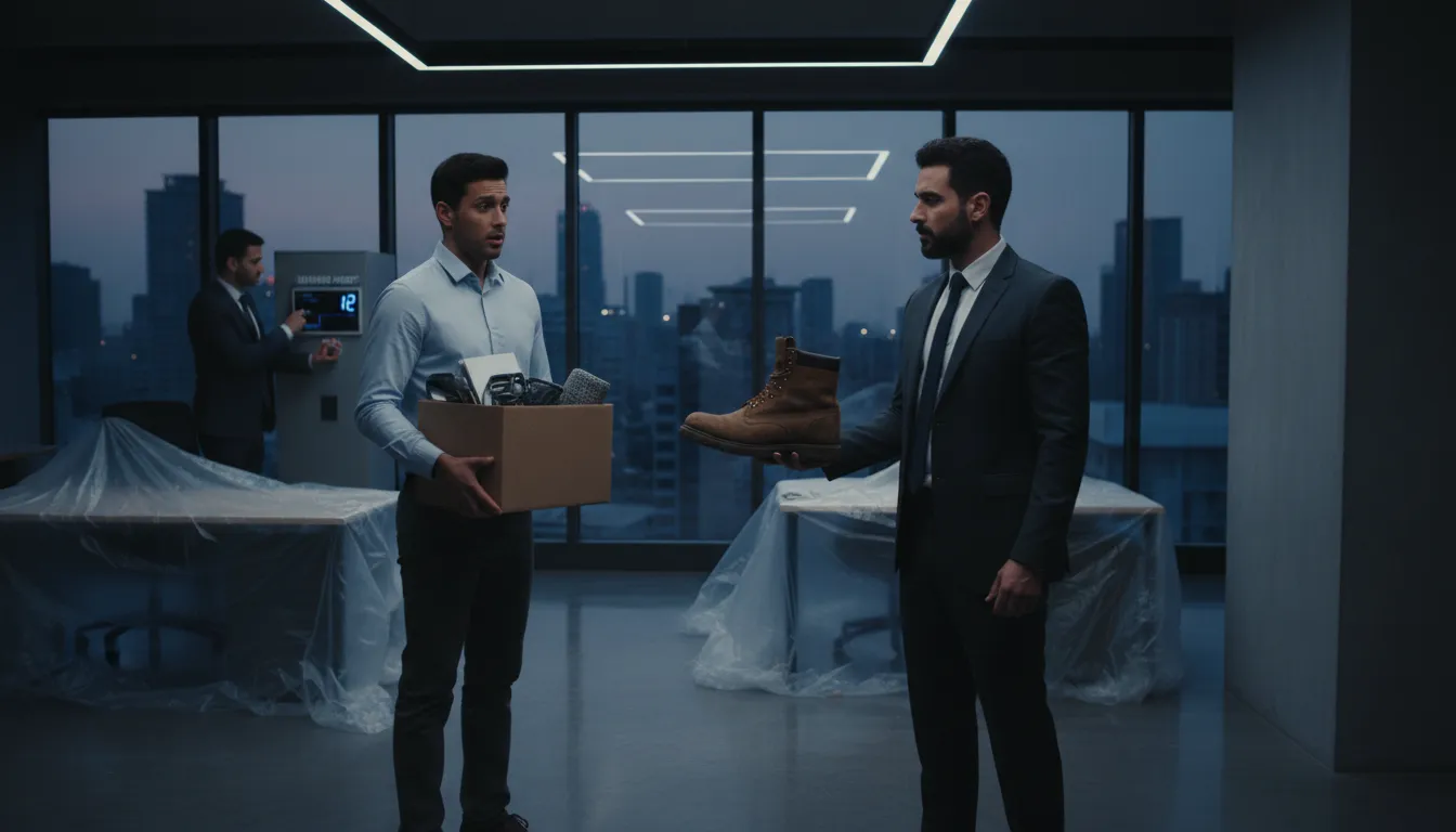 Illustrazione di give someone the boot: to dismiss someone from a job or situation