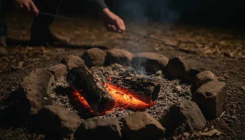 Illustration of cinder: A small piece of burnt material, often ash.