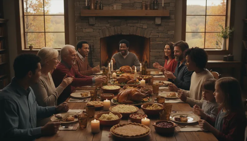 Illustration of thanksgiving: a holiday for giving thanks and feasting