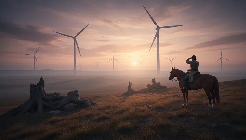 Illustration of mistake windmills for giants: to misinterpret something