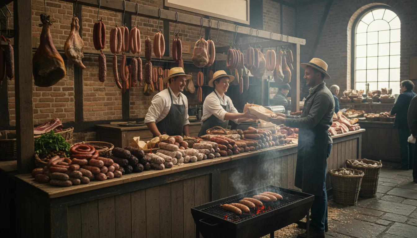 Ilustrasi Smithfield: A place known for meat production.