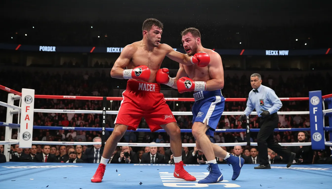 “middleweight” kelimesinin çizimi: a boxer in a medium weight class