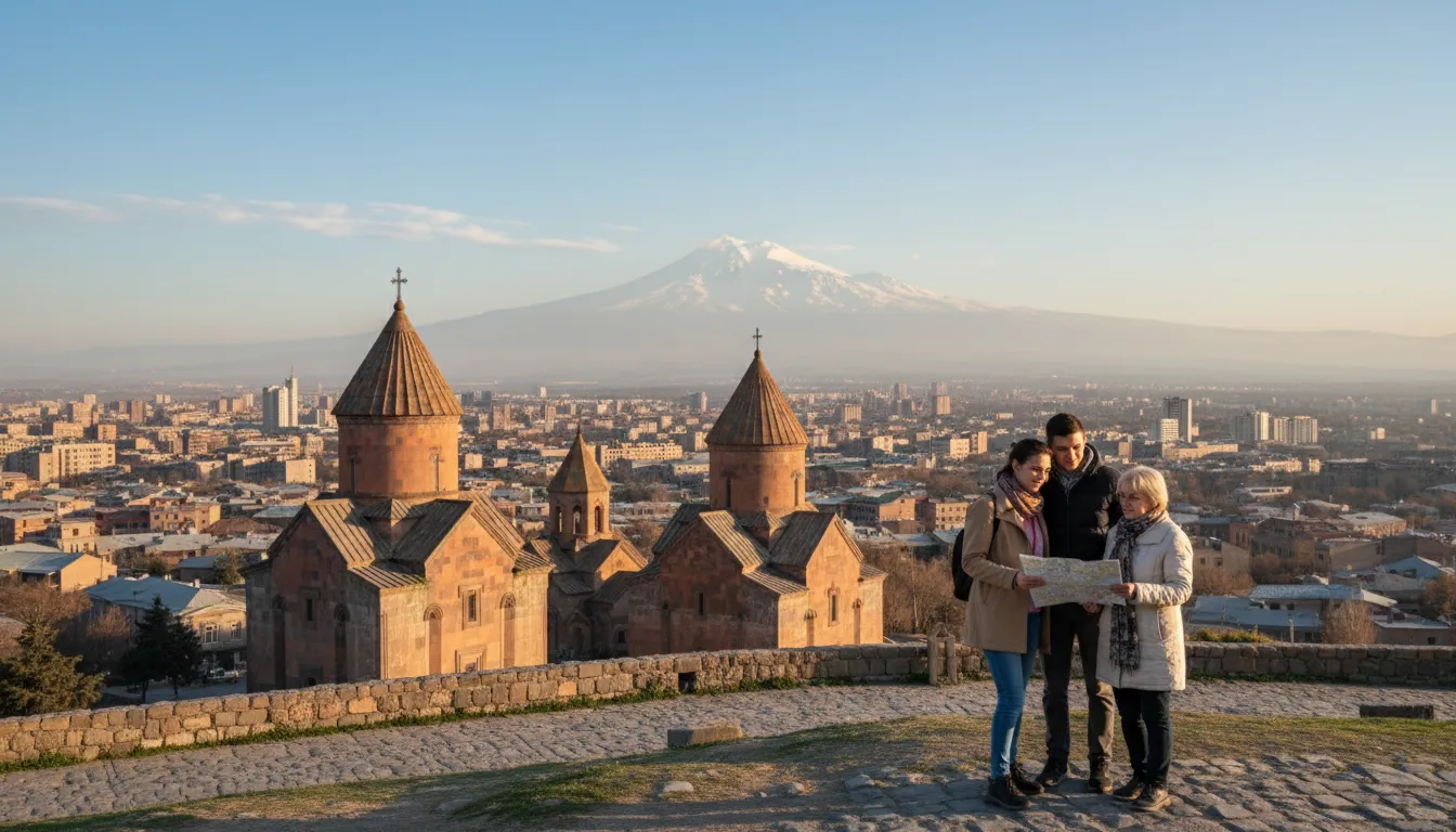 Illustrazione di Yerevan: The capital city of Armenia.