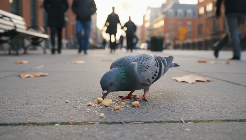 Illustration of pigeon: A common, often gray bird.