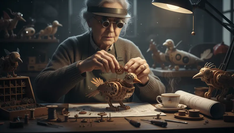 Illustration of assembler: A person who puts things together.
