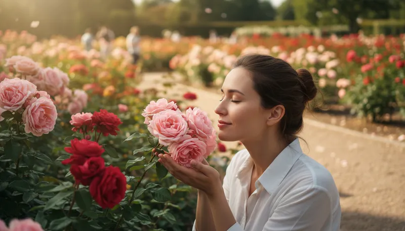 Illustration of rose garden: a place filled with beautiful roses