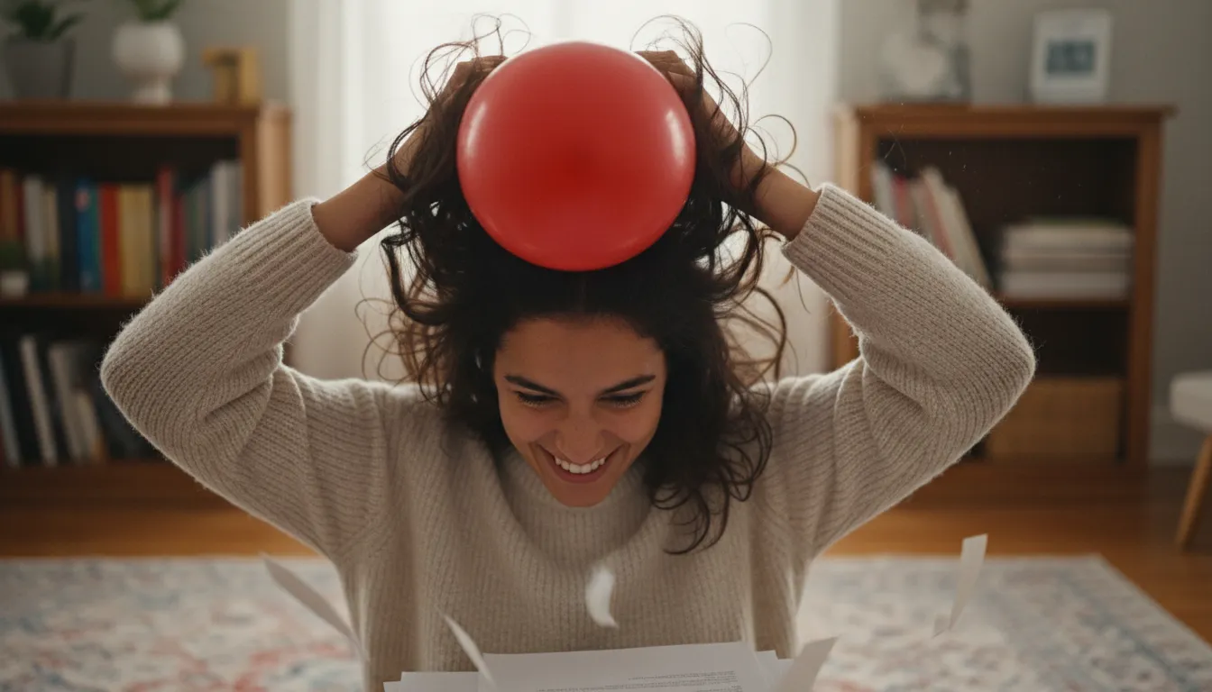 Illustration of static electricity: A charge that builds up on a surface, often from rubbing.