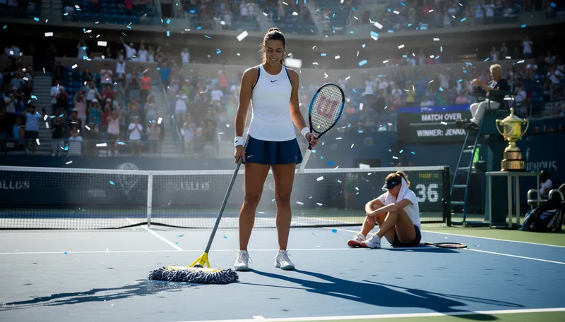 Illustration of wipe the floor with someone: To defeat someone decisively.