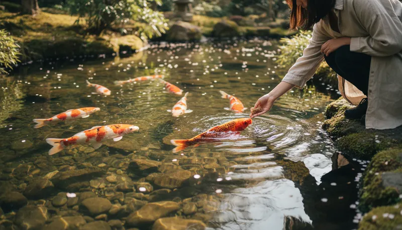 Illustration of koi: Colorful fish often found in ponds.