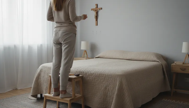 Illustration of crucifix: A cross with Jesus' figure on it.