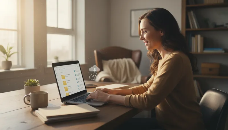 Illustration of dropbox: A cloud storage service for files.