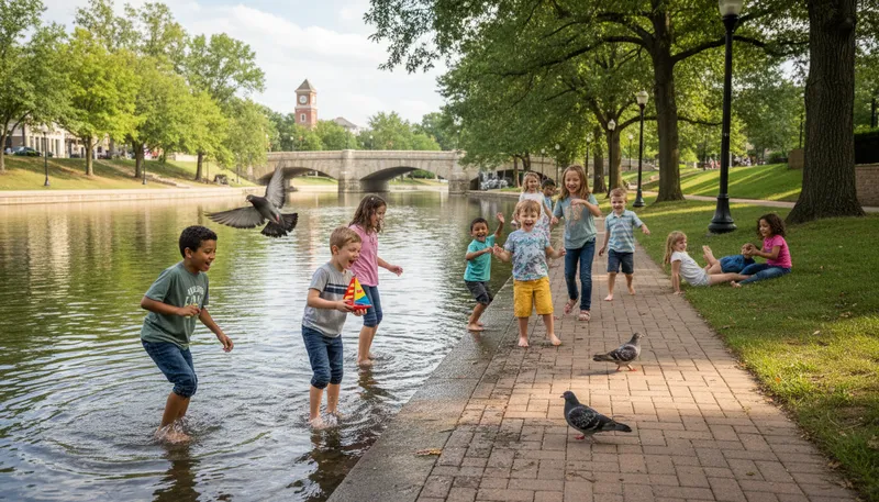 Illustration of naperville: City in Illinois known for its riverwalk.