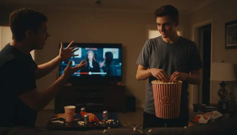 Illustration of grab the popcorn: Prepare for an entertaining or dramatic event.