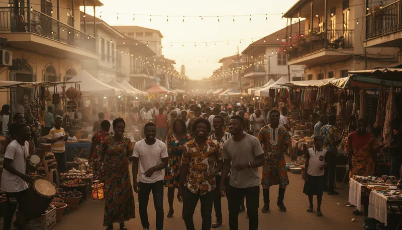 Illustration of accra: the capital city of Ghana