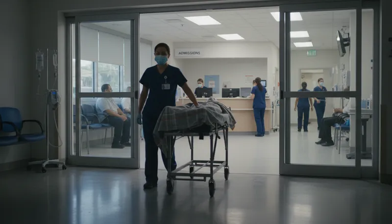 Illustration of gurney: A wheeled stretcher for transporting patients.