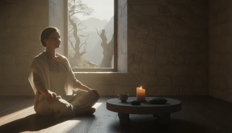 Illustration of spirituality: A sense of connection to something greater.