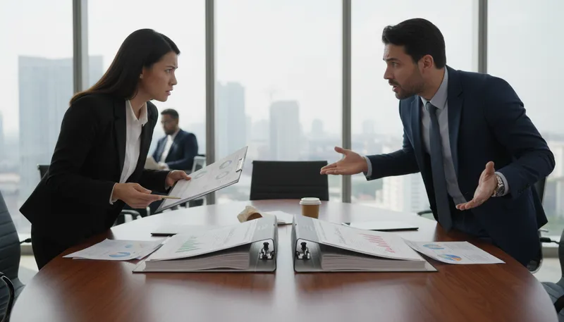 Illustration of at variance: In disagreement or conflict with something.