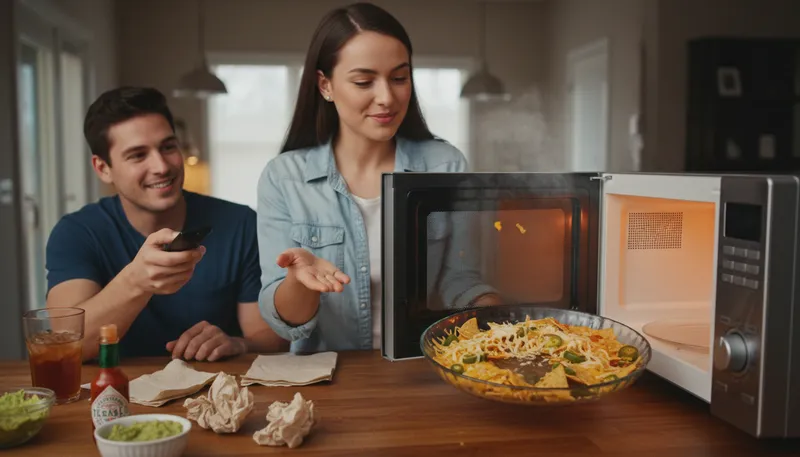 Illustration of reheat someone's nachos: Warm up another person's nachos.