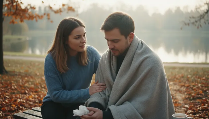 Illustration of consolation: Comfort given to someone in distress.