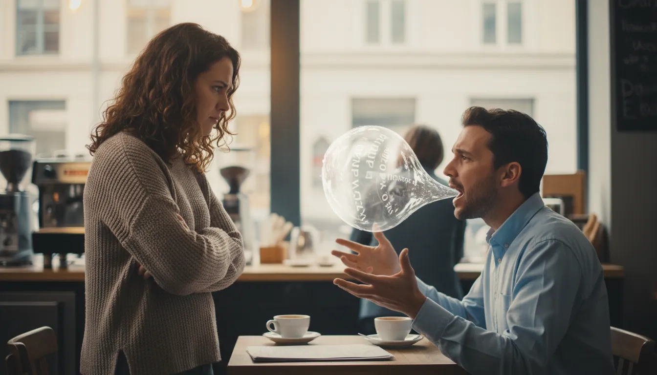 Ilustración de put words in someone's mouth: to misrepresent someone's opinion