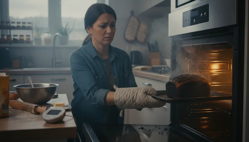 Illustration of burn bread: to accidentally overcook bread