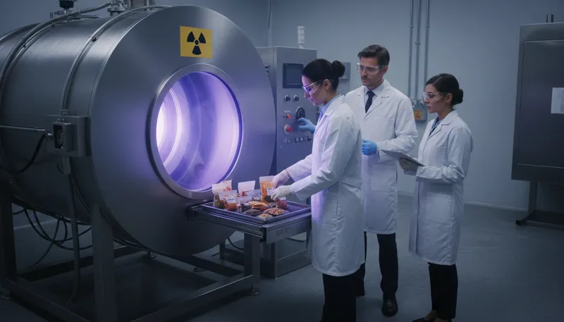 Illustration of irradiate: To expose to radiation.