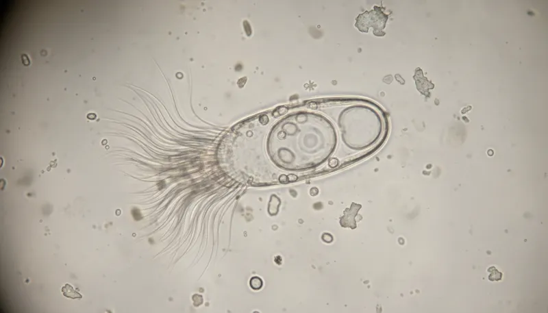 Illustration of cilium: A tiny hair-like structure on cells.