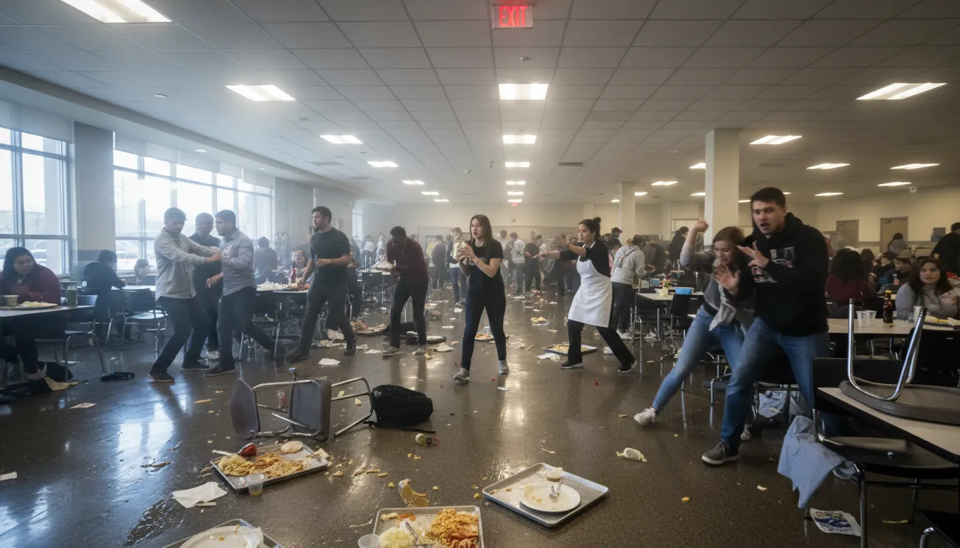 Illustration of chaos: A state of complete confusion and disorder.