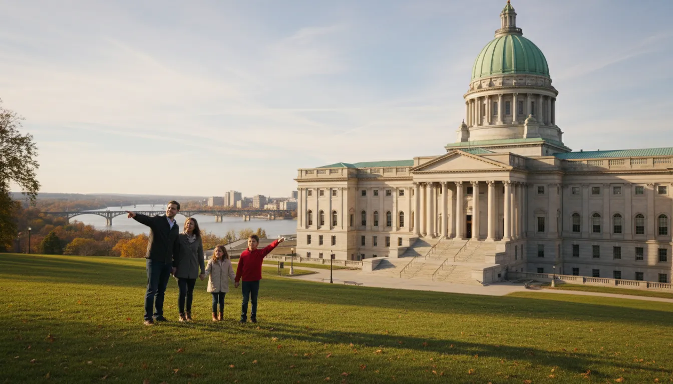 Harrisburg 的插圖：The capital city of Pennsylvania.