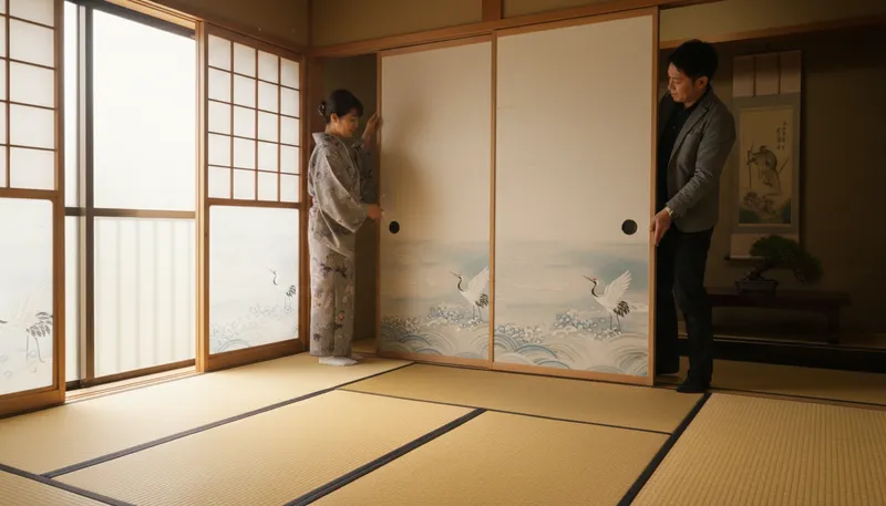 Illustration of oda: Japanese room style, often with tatami