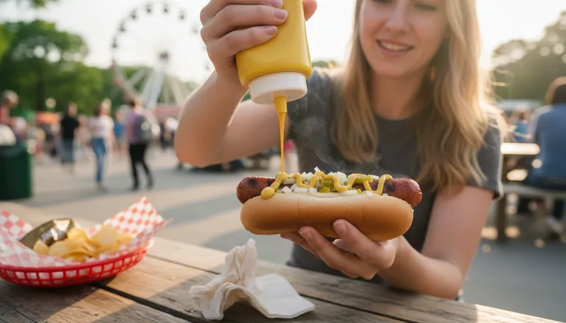 Illustration of condiment: A substance added to food for flavor.