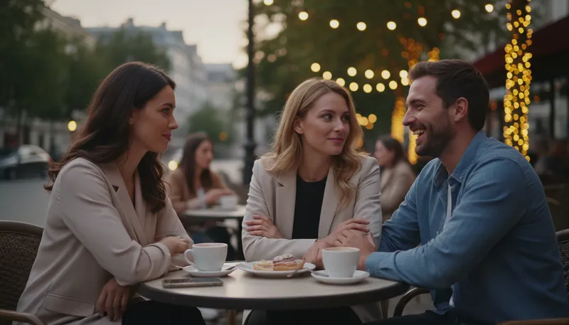 Illustration of eternal triangle: a love relationship involving three people