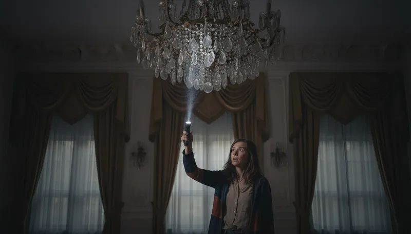 Illustration of not the brightest bulb in the chandelier: not very smart or clever.