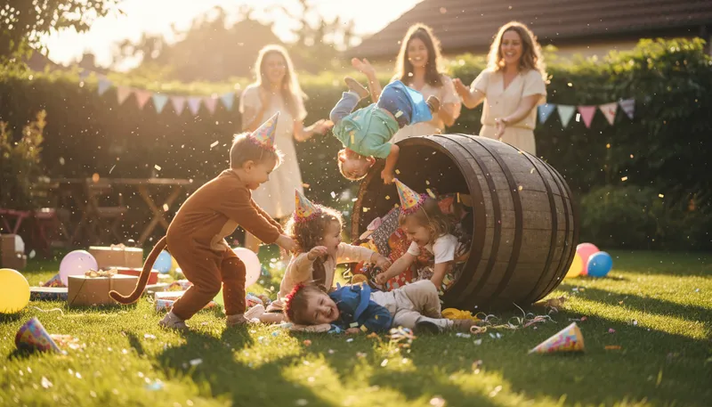 Illustration of barrel of monkeys: A fun and chaotic situation.